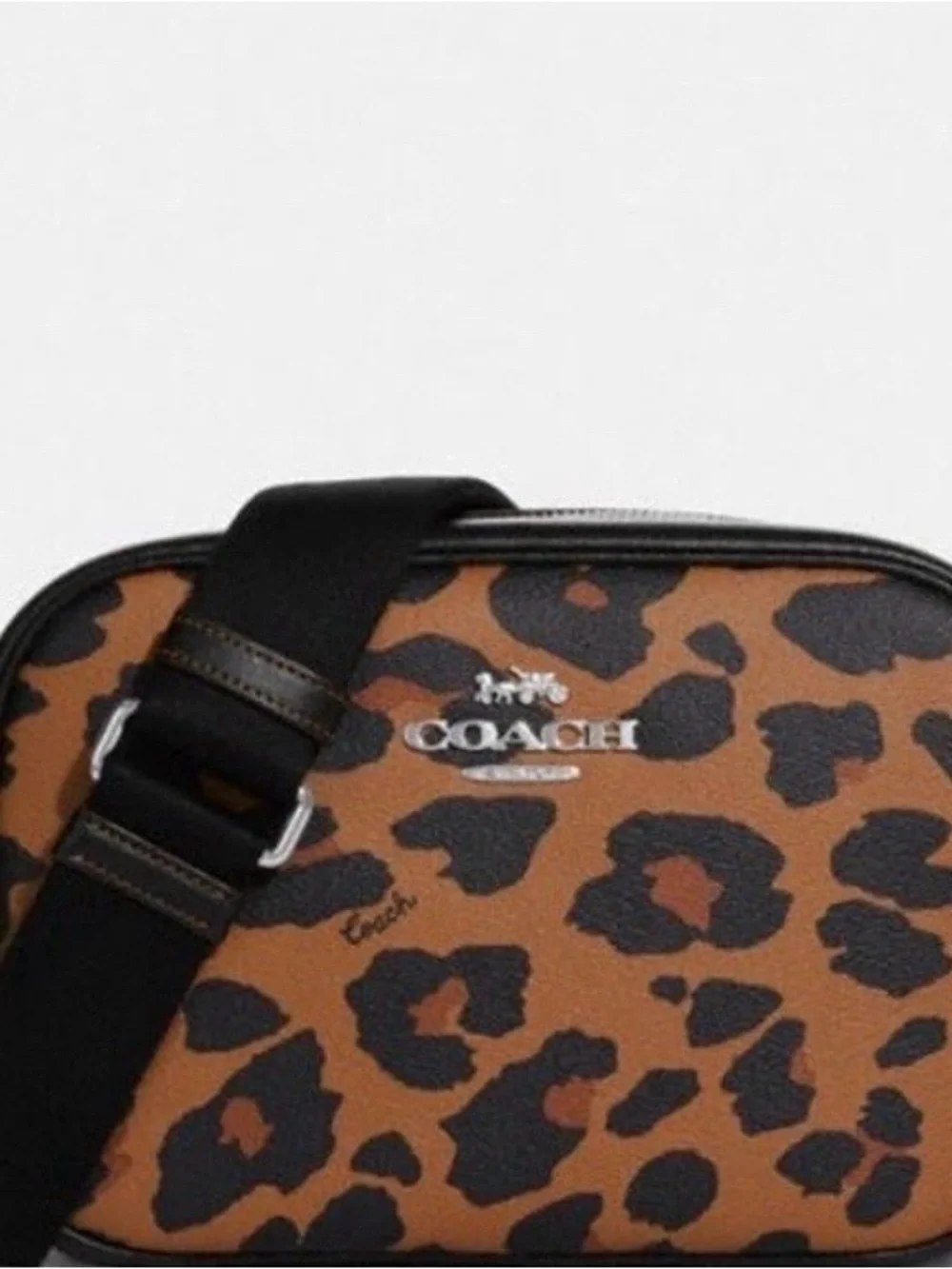 Coach Jamie Camera Bag - Leopard Print Crossbody Bag - Brown/Black